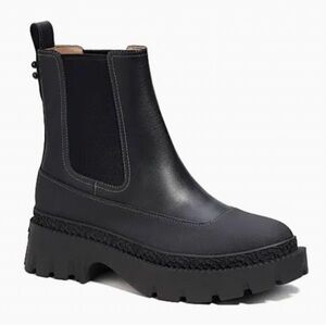 NEW Coach Bootie Jayla Leather Ankle Bootie Women's Black Chunky Size 9.5